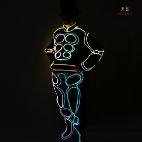 DMX 512 programmable optic fiber led glowing costume